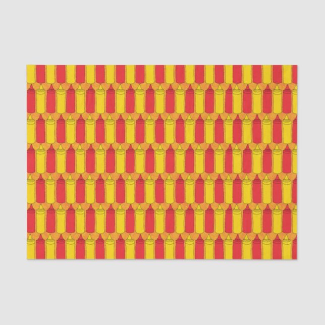 Papel De Seda Botellas clásicas del condimento de la mostaza y (Anverso)