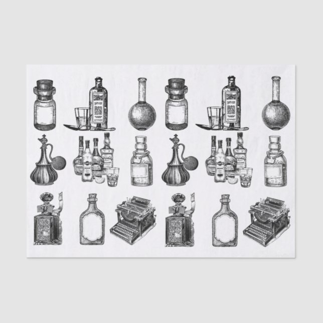 Papel De Seda Botellas de época (Anverso)