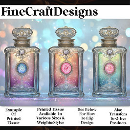 Papel De Seda Botellas de Perfume Ornamentadas con Purpurina AF5