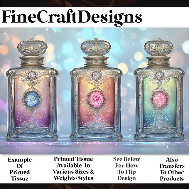 Papel De Seda Botellas de Perfume Ornamentadas con Purpurina AF5 (Subido por el creador)