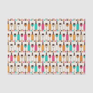 Papel De Seda Botellas y vidrios retros de vino