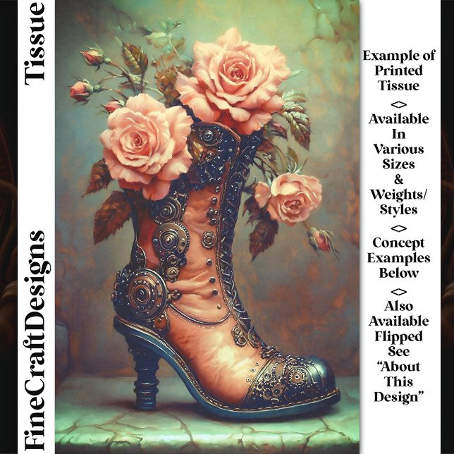 Papel De Seda Botín Steampunk para Damas y Rosas Rosadas DF8RF D (Subido por el creador)
