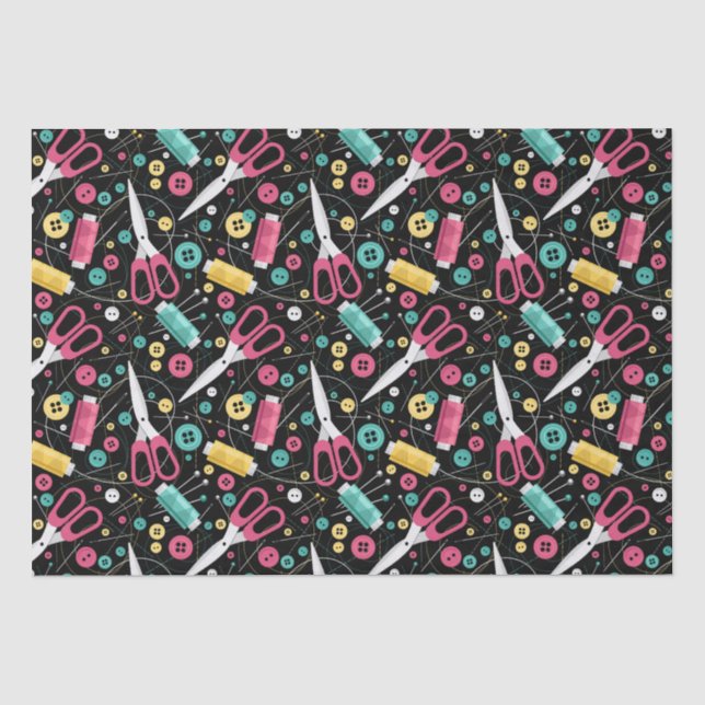 Papel De Seda Botones y carretes  (Anverso)