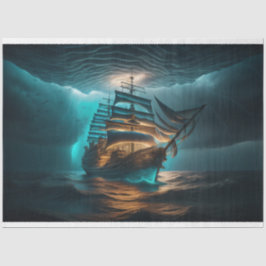 Papel De Seda Bottle to sea ocean ship capsize v1 Tissue paper