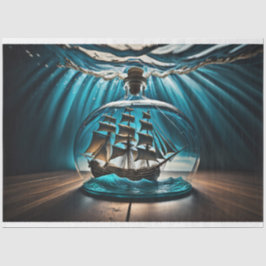 Papel De Seda Bottle to sea ocean ship capsize v9 Tissue paper