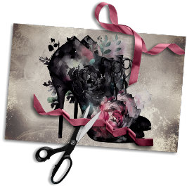 Papel De Seda Boudoir | Booties de tacón alto rosado victoriano