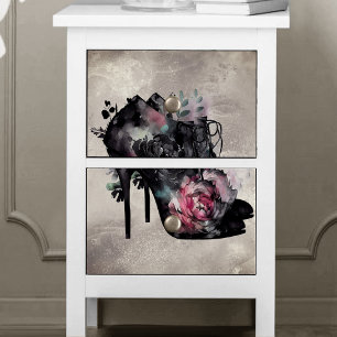 Papel De Seda Boudoir   Booties de tacón alto rosado victoriano