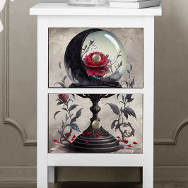 Papel De Seda Boudoir | Crystal Ball Crescent Moon Roses rojos