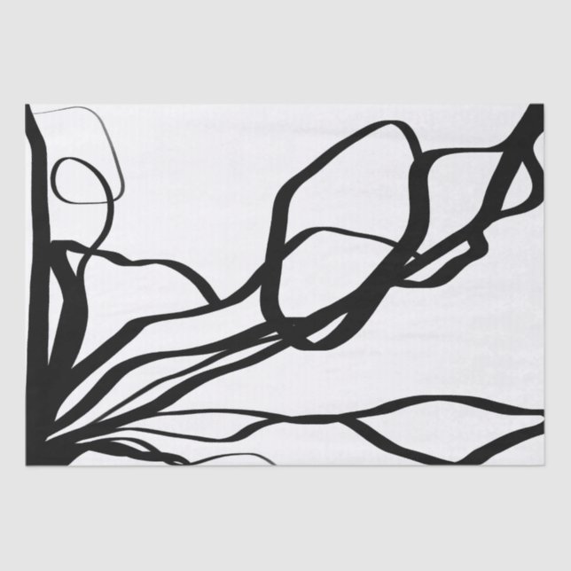 Papel De Seda Bouquet Blanc: Resumen blanco y negro (Anverso)