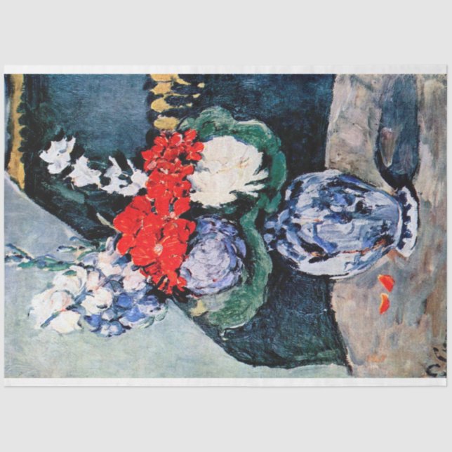 Papel De Seda Bouquet con Pequeño Delft, Paul Cezanne (Anverso)