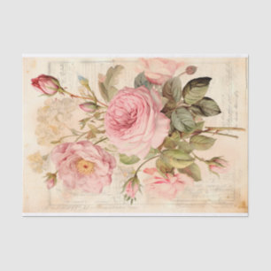 Papel De Seda Bouquet de flores de época con Rosas