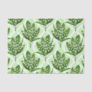 Papel De Seda Bouquet de flores de lirio del valle sobre verde