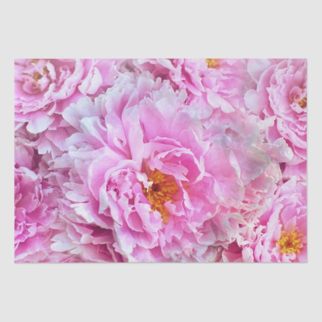 Papel De Seda Bouquet de flores de verano rosado Peony (Anverso)