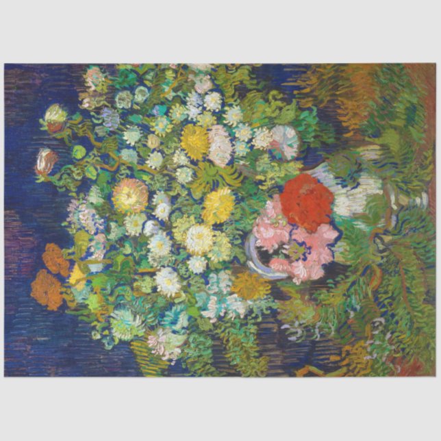 Papel De Seda Bouquet de flores en una vara, Van Gogh (Anverso)