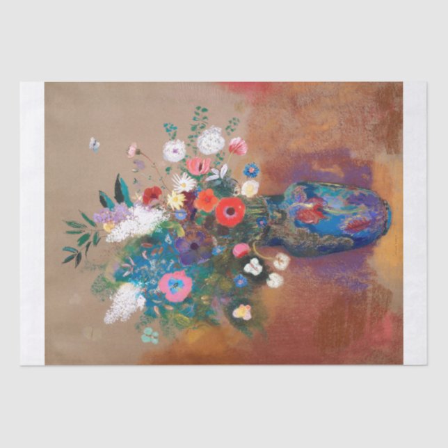 PAPEL DE SEDA: BOUQUET DE FLORES: ODILON REDON (Anverso)