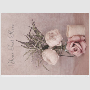 Papel De Seda Bouquet de flores y velas en rosa y púrpura