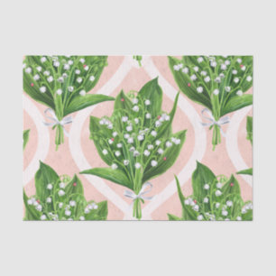 Papel De Seda Bouquet de lilas del valle flores en rosa