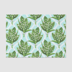 Papel De Seda Bouquet de lirio del valle flores en azul