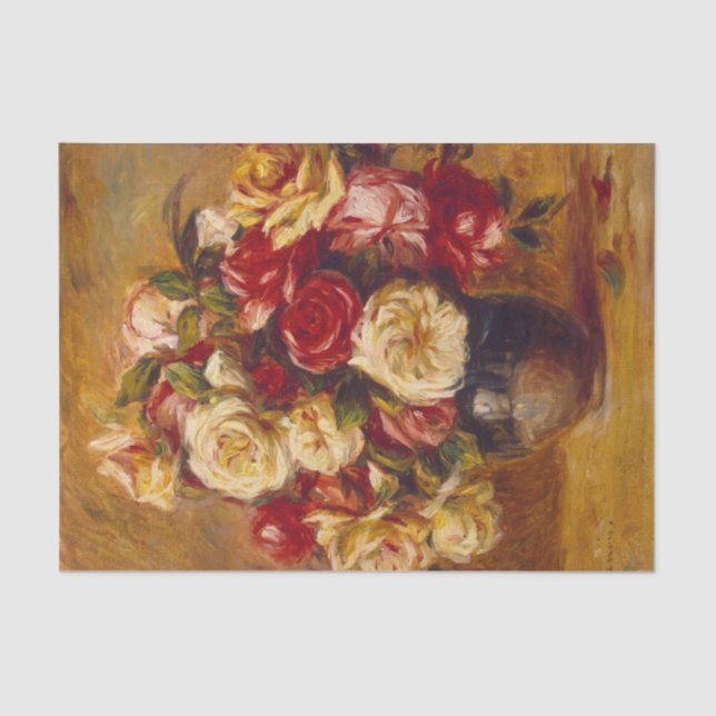Papel De Seda Bouquet de rosas, Auguste Renoir (Anverso)