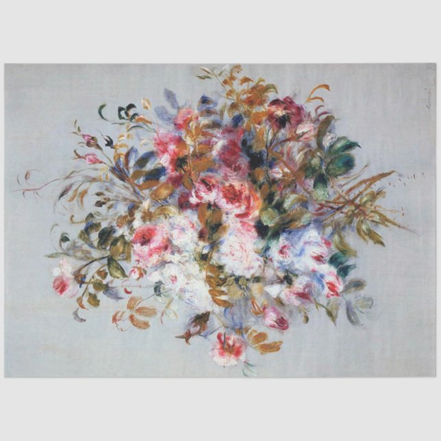 Papel De Seda Bouquet de Rosas, Renoir (Anverso)