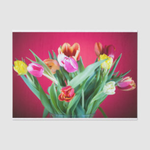 Papel De Seda Bouquet de tulipanes en rojo