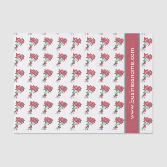 Papel De Seda Bouquets de Red Roses Personalizado Textos (Anverso)