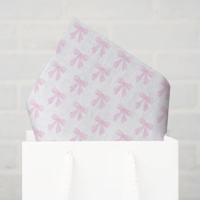 Papel De Seda Bow acuarela rosa (Bolsa de regalo)