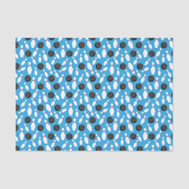 Papel De Seda Bowling Decoupage Birthday Party Blue (Anverso)