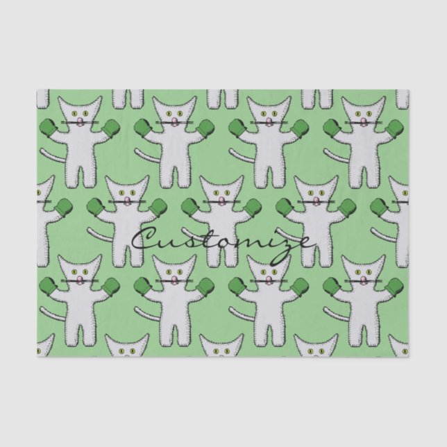 Papel De Seda Boxing Kitten con Mittens_Cove (Anverso)