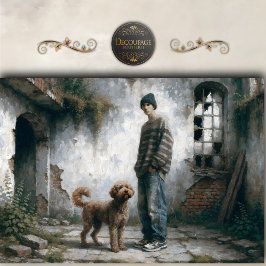 Papel De Seda Boy and Dog Soft Urban Calm Neutral decoupage