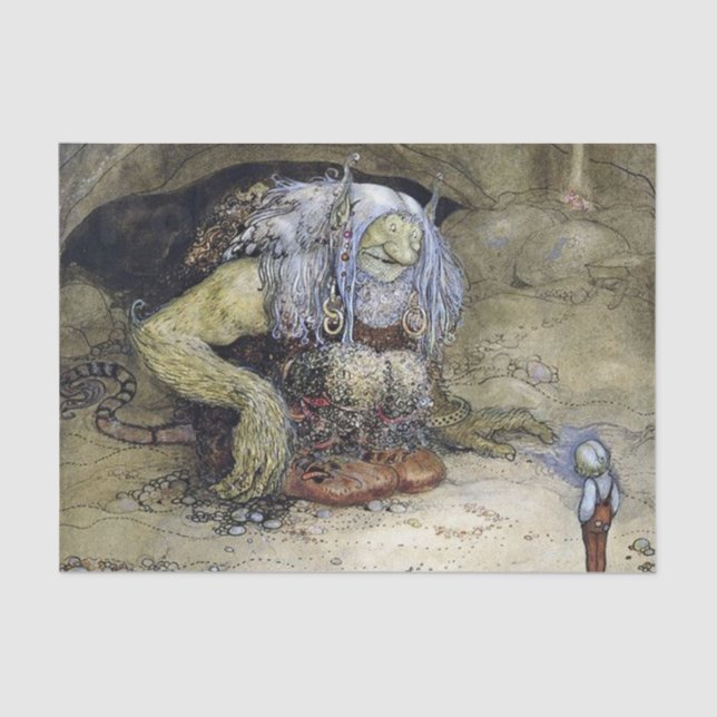 Papel De Seda "Boy with Troll" por John Bauer (Anverso)