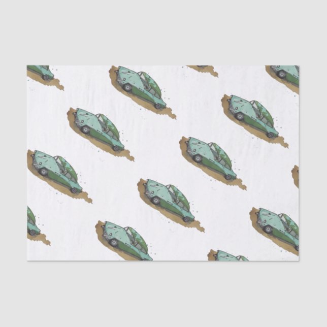 Papel De Seda Boys birthday party with two toned sedan (Anverso)