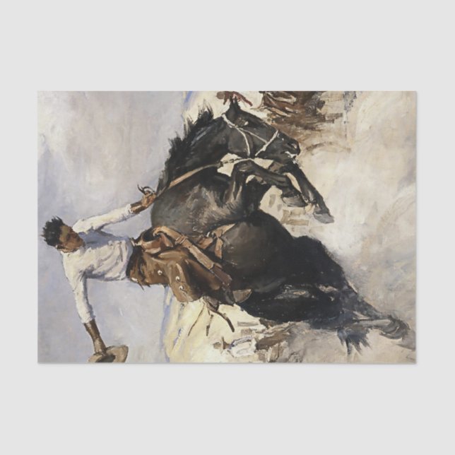 Papel De Seda “Breezy Riding” Arte Occidental de WHD Koerner (Anverso)