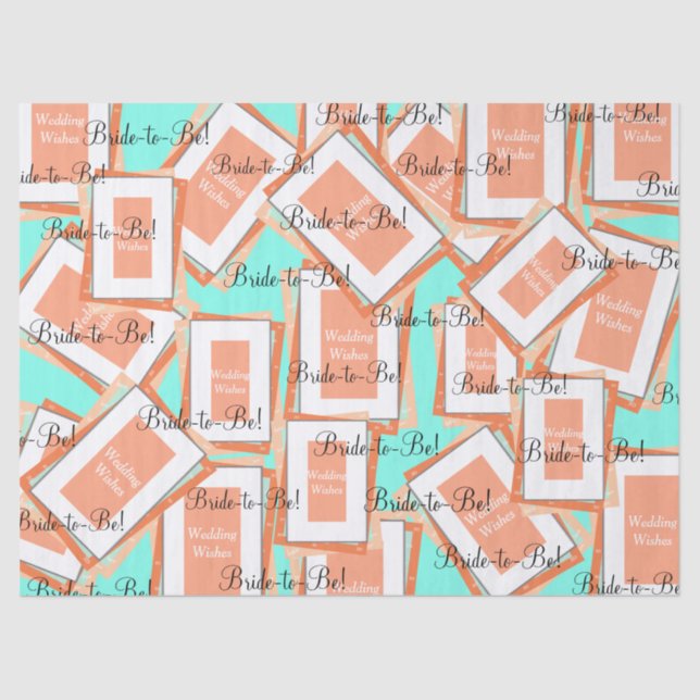 Papel De Seda Bridal Shower Cantaloupe Blue (Anverso)