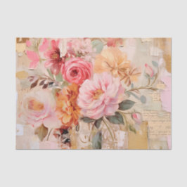 Papel De Seda Bright & Beautiful Floral Collage with Torn Paper