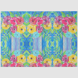 Papel De Seda Bright Florals Mirrored