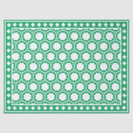 Papel De Seda Bright Green Geometric Bone Inlay Decoupage Paper