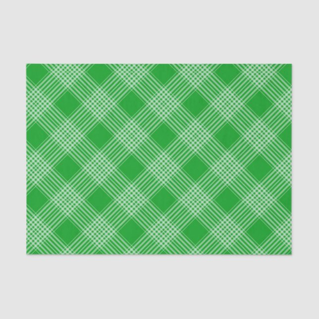 Papel De Seda Bright Green Plaid Checked Pattern (Anverso)