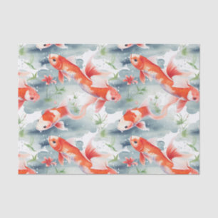 Papel De Seda Bright Koi Fish Garden Bathroom Decoupage