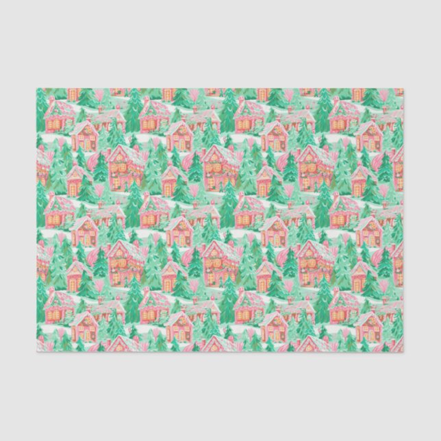 Papel De Seda Bright Palm Beach Navidades Casas de Gingerbread (Anverso)