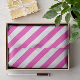Papel De Seda Bright Pink and White Striped