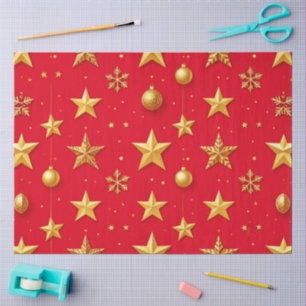 Papel De Seda Brilla, Navidad Estrellada