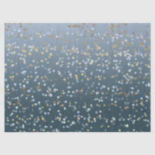 Papel De Seda Brillan las estrellas azules doradas