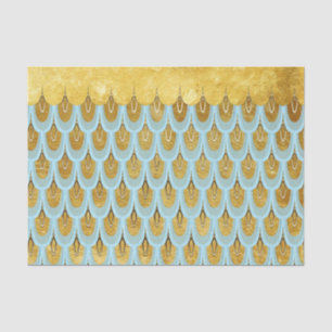 Papel De Seda Brillante azul Verde azulado Purpurina Sirena Esca
