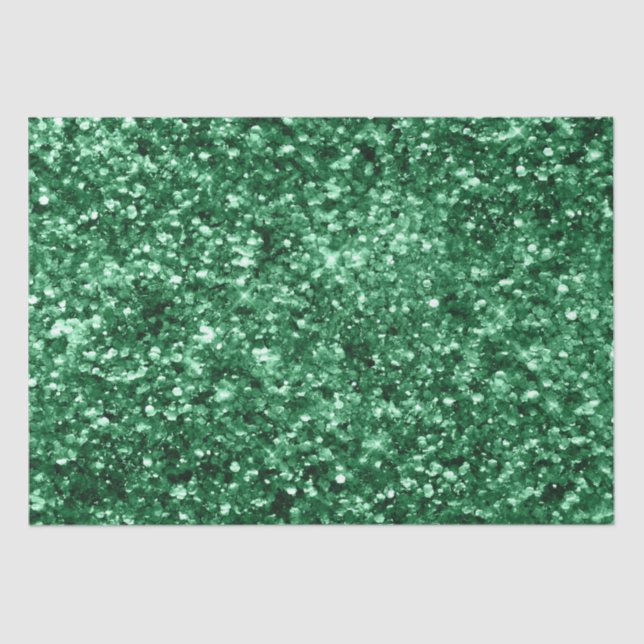 Papel De Seda Brillante Glitter Navideño Verde (Anverso)