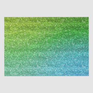 Papel De Seda Brillante gradiente verde y azul con purpurina