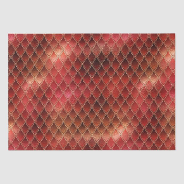 Papel De Seda Brillantes Cajas de Dragón Rojo (Anverso)