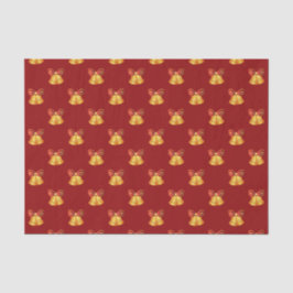 Papel De Seda Brillantes campanas de oro metálicas con arcos roj