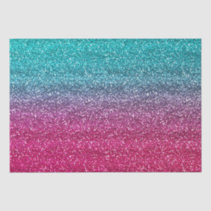 Papel De Seda Brillo Azul y Rosa Oscuro Gradiente Purpurina