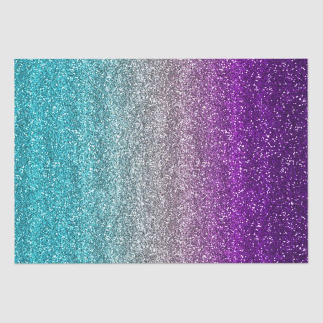 Papel De Seda Brillo con gradiente azul, gris y púrpura (Anverso)